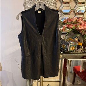 ecru Black Sleeveless Leather top size M